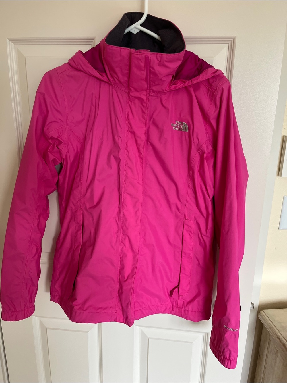 The North Face Bright Pink Hooded Raincoat